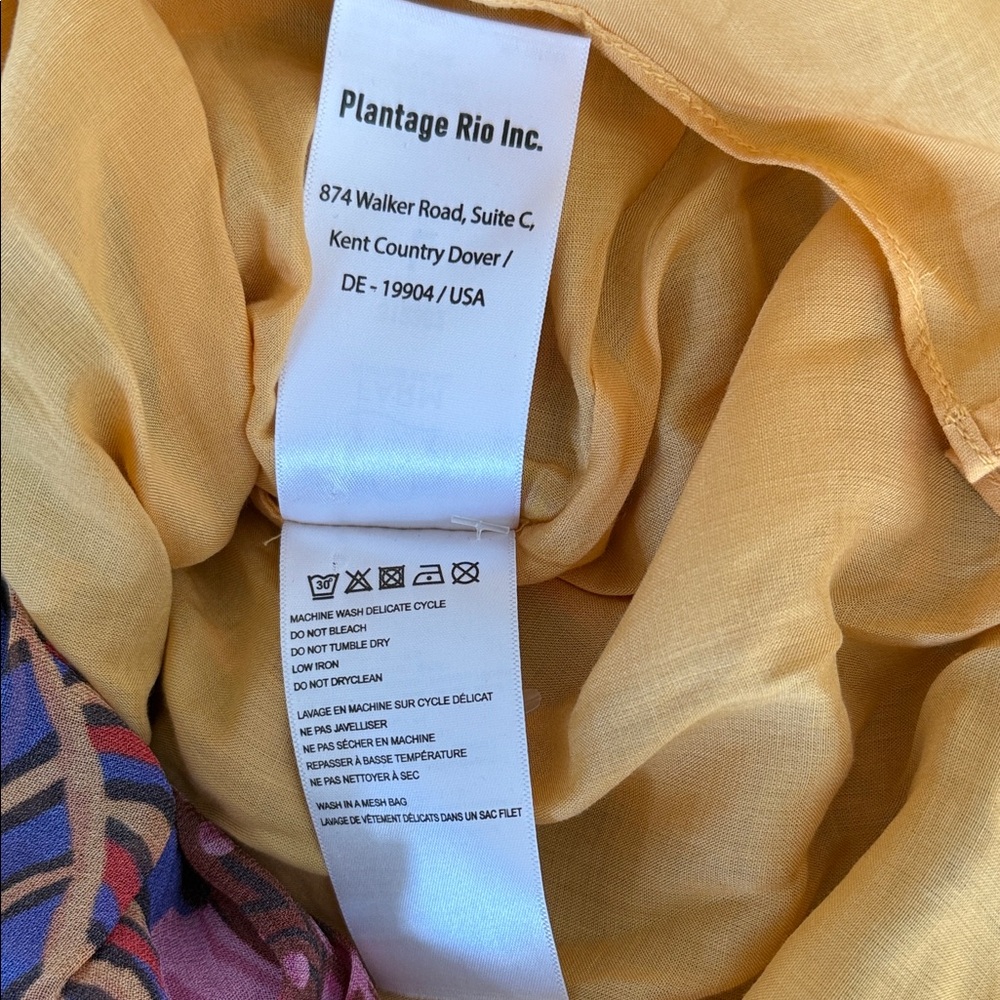EUC FARM Rio fruit dream pleated long sleeve dress sz L - Picture 10 of 10